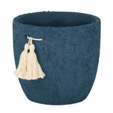 Ceramic Planter Pot with Tassel - Blue – High quality House of Dudley homewares